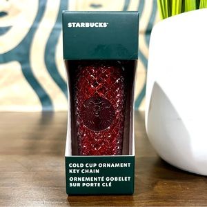 🍷 Starbucks 2022 ‘MERLOT’ Red Jeweled Keychain Ornament
